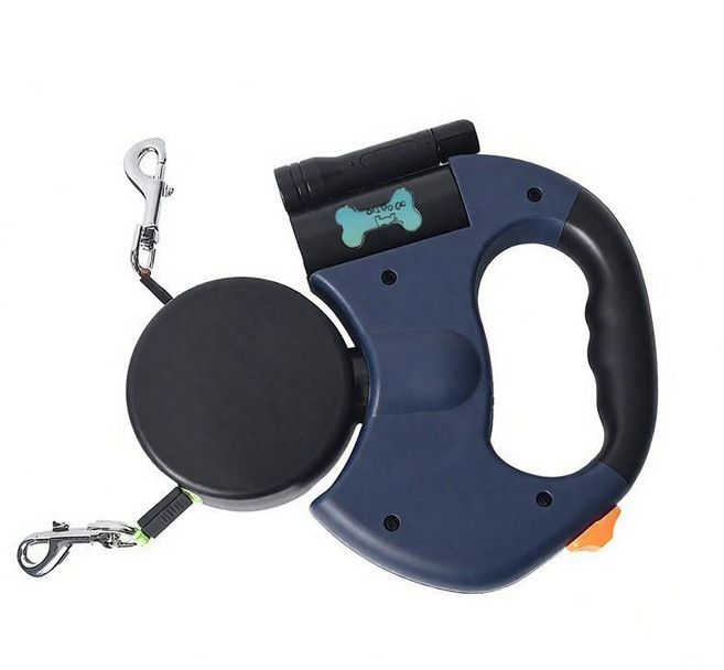 달링펫 꼬이지 않는 2마리 듀얼 리드줄 강아지 목줄, 1개, 양방향 견인줄