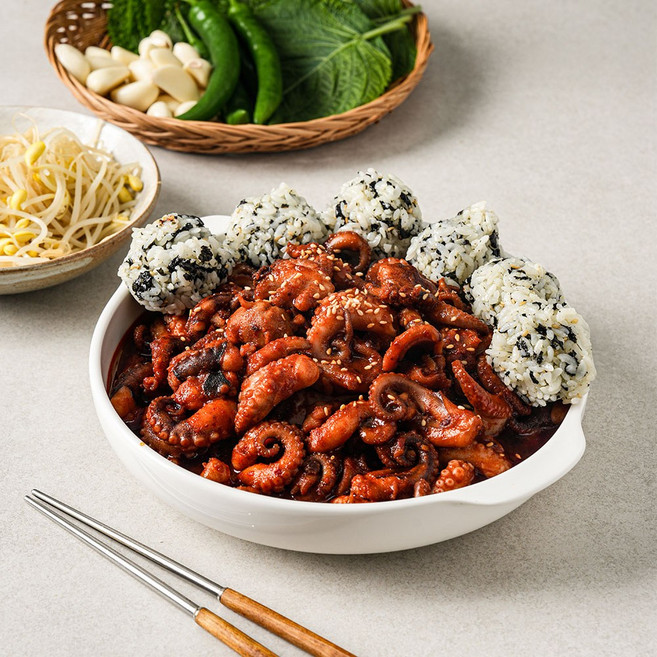 우와!한 양념 쭈꾸미 볶음 조금 더 매운맛 (냉동), 2개, 500g