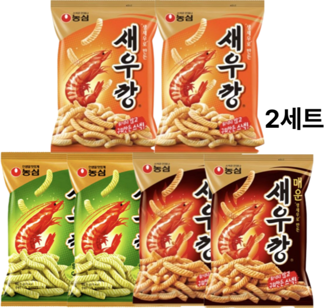 농심 새우깡 90g + 매운새우깡 90g + 와사비새우깡 70g, 혼합, 2세트