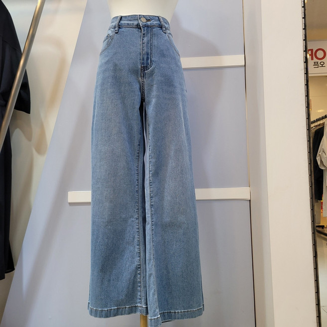 안지크 간절기 봄 와이드핏 여성 데님 청통바지 뉴코아울산점