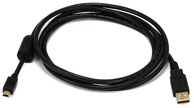 Monoprice USB 2.0 A 수 - Mini-B 5핀 수 28/24AWG 케이블 45.7cm(1.5피트) 페라이트 코어 포함