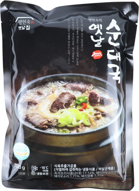 팽현숙의 옛날 순대국 700g 6팩 양념고춧가루 40g 1팩 홈쇼핑 밀키트 간편식 남양주 순대국맛집