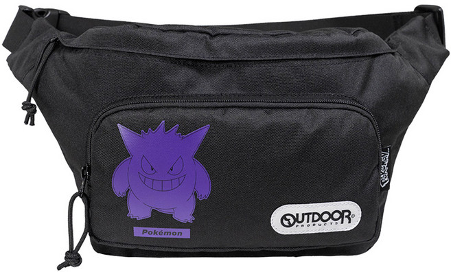 OUTDOOR PRODUCTS 寶可夢 耿鬼 側背包, 黑, 1個