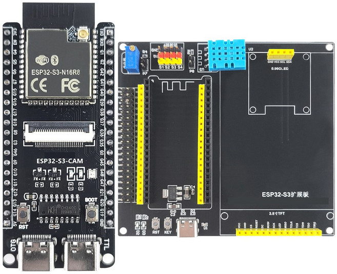 ESP32-S3-DevKitC-1 개발 보드 키트 2.8인치 TFT LCD BT 2.4G Wifi 모듈 8MB PSRAM 16MB 플래시 N16R8 42P, 05 S3 With Adapter
