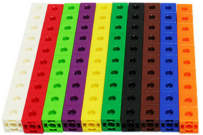 연결 큐브 (2cm/100개/10색 고급형) 수학도형완구 사각블록, 1세트