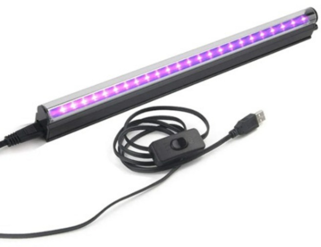 광휘몰 UV USB LED 라이트 바 자외선 튜브 램프 파티 휴대용 네온 형광 블랙 공연 스위치, USB UV 램프바, 보라, 1개