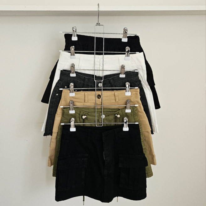 [2개세트] 다층 디자인으로 깔끔하고 편리하게~ / (1+1)공간절약6단바지걸이