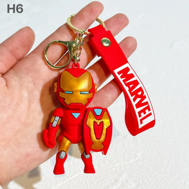 [루카탄] 귀여운 액션 히어로팀 피규어 키링 키홀더 미니캐릭터 굿즈, 1개, H6