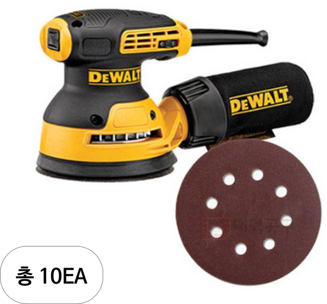 디월트 125mm 280W 원형 샌더 DWE6423 + 마끼다 샌딩페이퍼 320방 D54570 + 집진주머니, 10세트