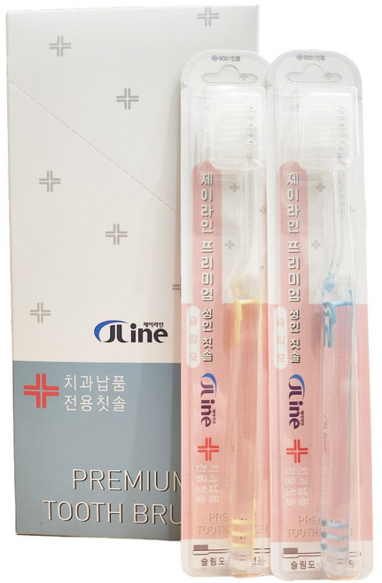 제이라인 치과전용 치과용 칫솔 이중슬림모 슬림모 미세모 성인용, 12개입, 1개, 성인용 슬림모
