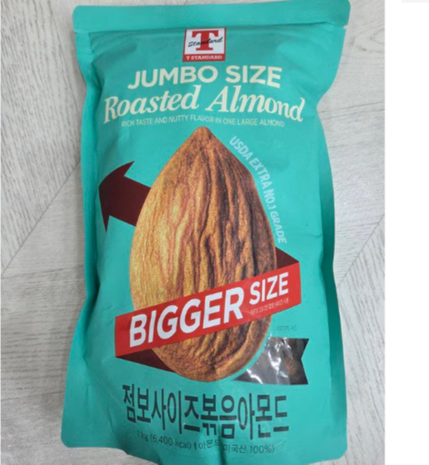 T STANDARD 미국산 점보 아몬드 1키로, 1개, 1kg