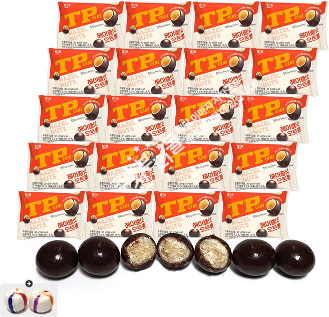 해태 티피 헤이즐넛 오트볼(30g) x 20봉+자색옥춘사탕 20g 세트, 1세트, 600g