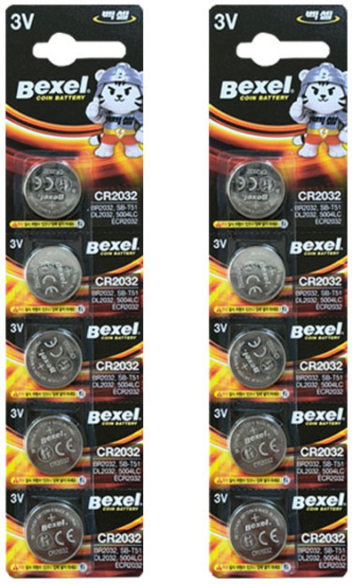 벡셀 알카라인 코인건전지 CR2032 3V, 5개입, 2개