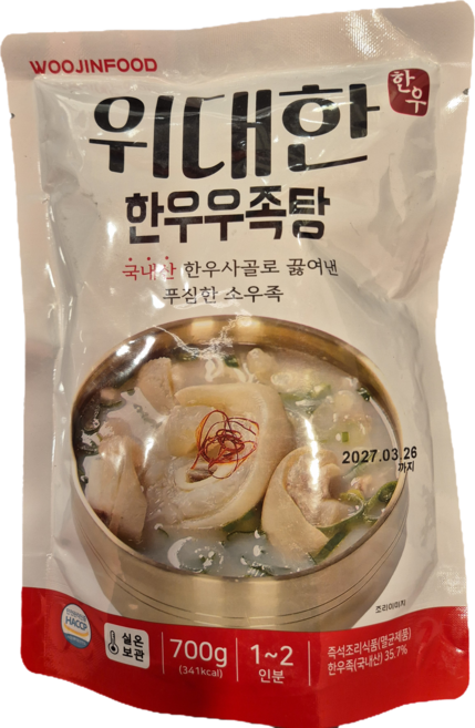 위대한 한우우족탕 한우사골로 끓여낸 소우족, 1개, 700g