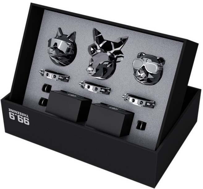 쓰리나인 차량용 방향제 3종세트 늑대 사슴 곰 (본체+향3p), 1개, 어벤투스 크롬블랙