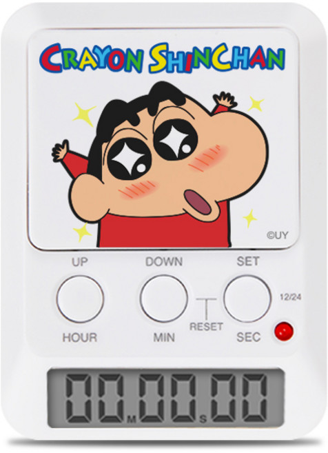 짱구스톱워치 공부타이머 드레텍콜라보, 1개, 눈반짝이는짱구