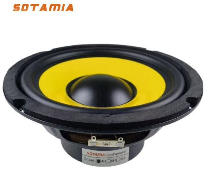 SOTAMIA 1Pcs 6.5 인치 서브 우퍼 스피커 4 옴 50W 미드 오디오 전원 Hifi 음악 사운드 DIY 자동차, 1개