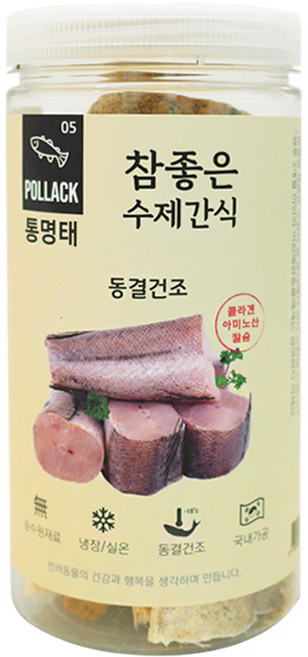 참좋은 강아지 수제 동결 건조 간식, 1개, 통명태, 90g