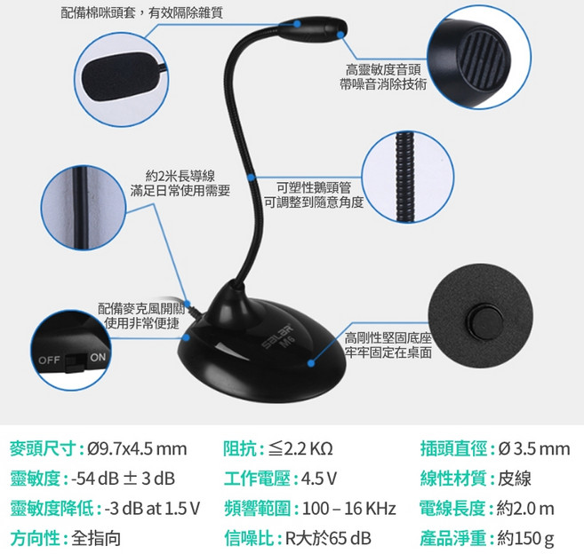 SALSA M6 全指向性電腦麥克風, 電腦麥克風