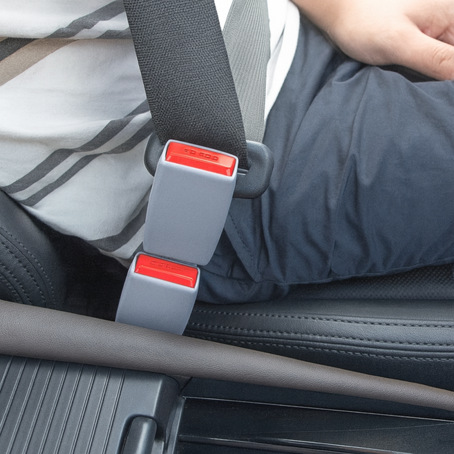 필로그레이 차량 안전벨트클립 안전한 연장 길이조절 소리제거, 1개, 진그레이