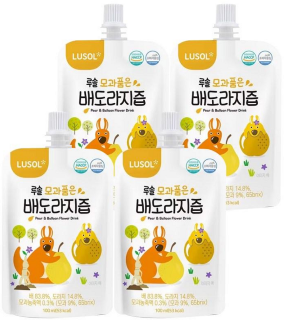 루솔 모과품은 배도라지즙, 4개, 100ml