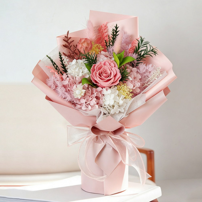 영생 꽃 시뮬레이션 비누 장미 꽃다발 여자 생일 여자 친구 발렌타인 선물, 1개