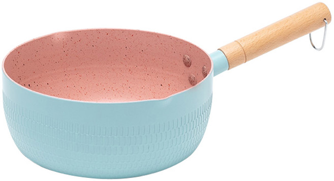 SoBuy 다용도 맥반석 논스틱 스노우 편수 냄비, 1개, 블루, 22cm