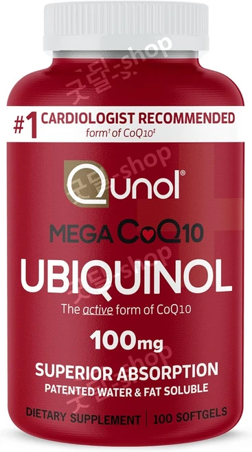 퀴놀 Qunol 메가 코큐텐 유비퀴놀 환원형 100mg 100정, 1개 - 쿠팡
