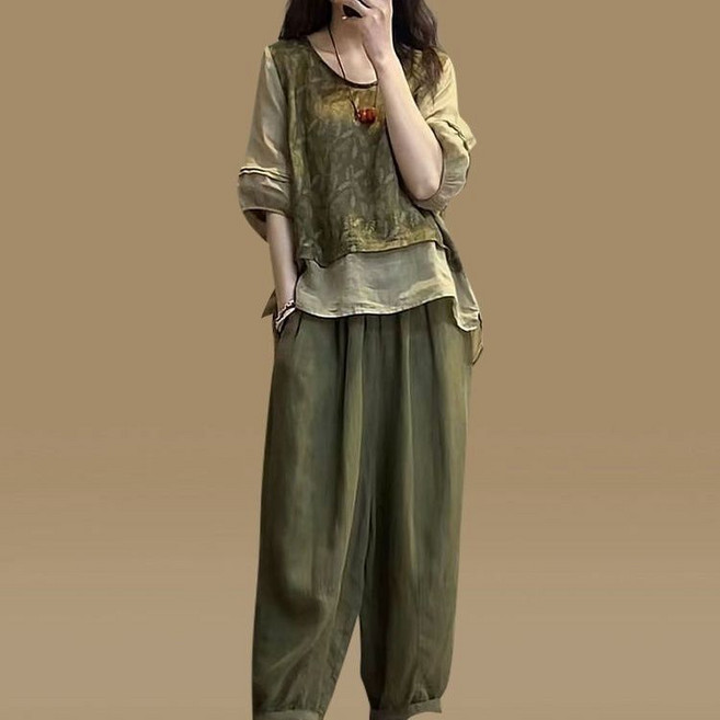 용태원 여성용 면마세트 생활개량한복 상의+바지