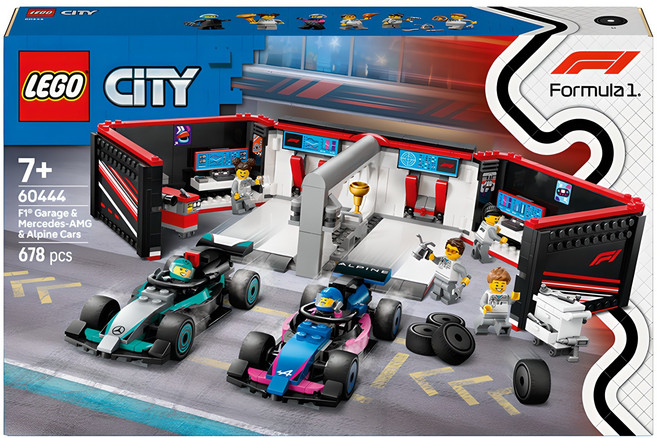 레고 시티 60444 F1 정비소와 Mercedes AMG + Alpine 레이스 카, 1세트, 혼합색상