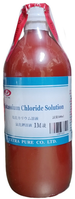 島田 氯化鉀溶液 1M 500ml 試藥級, 1個