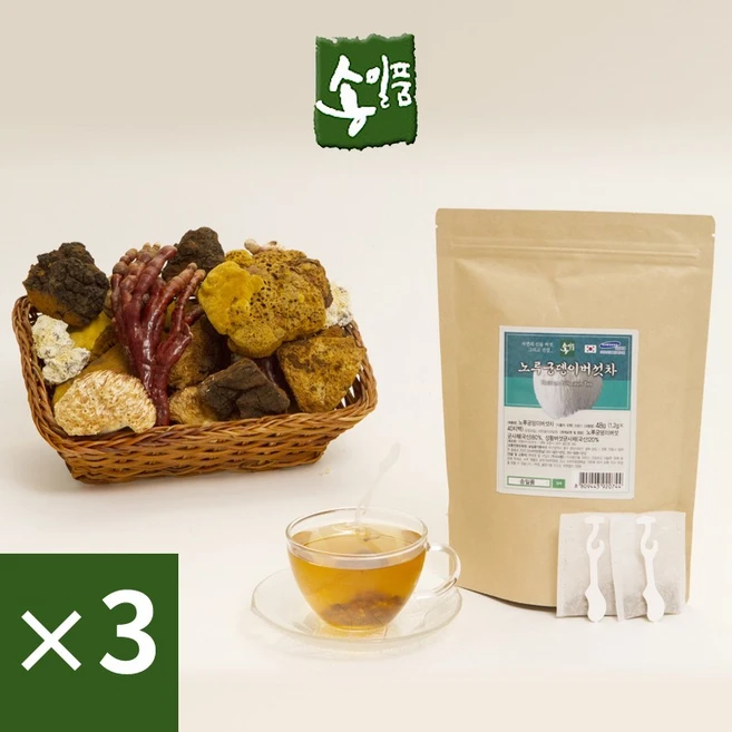 SIF 노루궁뎅이버섯 상황버섯 차, 1.2g, 40개입, 3개 - 쿠팡