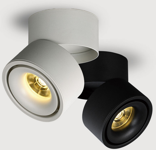 원형 COB 스포트 직부등 핀조명 에코 자라 12W 전구색 각도조절 KS, 에코자라12W (블랙) 전구색(노란빛)