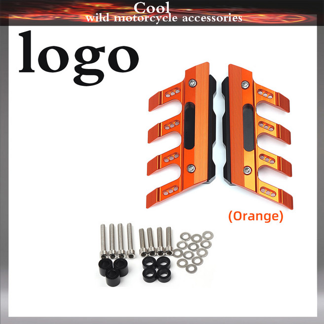 인테그라 750 용 로고 오토바이 CNC 액세서리 머드가드 측면 보호 블록 프론트 낙하 방지 슬라이더, 04 주황색