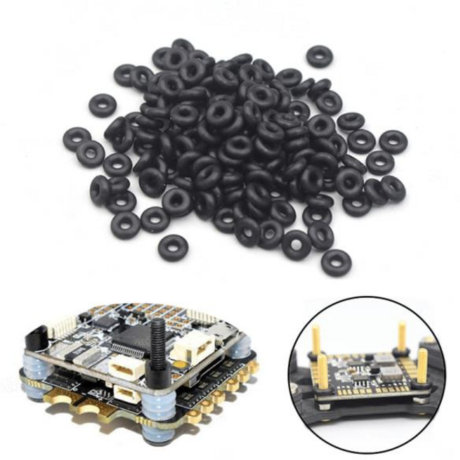 50pcs M2 M3 O 모양 실리콘 고무 와셔 충격 흡수 장치 F3 F4 Flytower 비행 컨트롤러 RC Drone 용 방진 댐, 04 M2 Black 50pcs, 1개