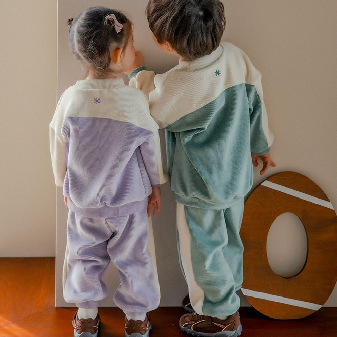 [백화점정품] 해피프린스 [SIZE~6Y] 글로이 더블 벨로아 셋업 데일리 활동성좋은