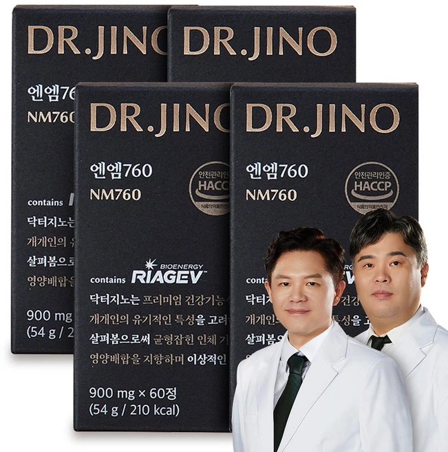 닥터지노 엔엠760 NAD RIAGEV NMN 엔엠엔 리보오스 니코틴산아미드 리아지브, 4개, 60정 - 쿠팡