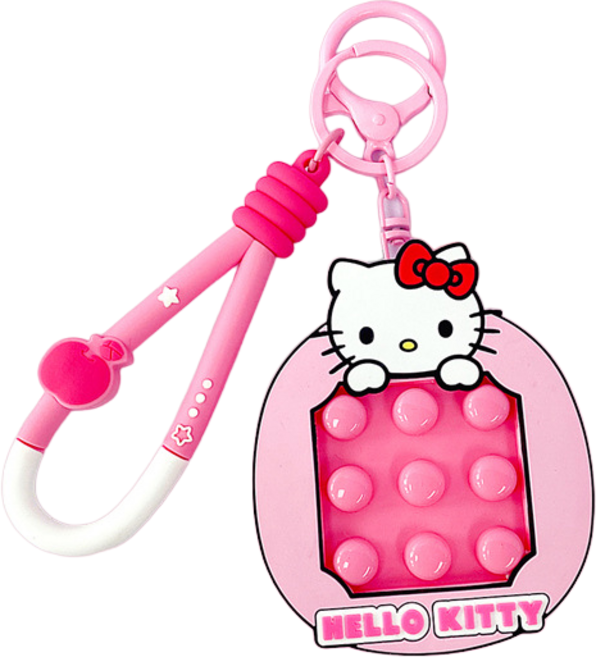 산리오 정품 뽁뽁이 푸쉬팝 키링 열쇠고리, 1개, 헬로키티HK