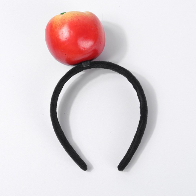 0133 과일 채소 모형 머리띠 헤어밴드 무 고추 당근 바나나 복숭아 사과 오렌지 호박, 토마토