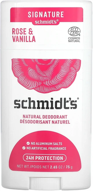 Schmidt's 천연 데오드란트 장미 & 바닐라 75g(2.65oz), Schmidts천연데오드란트장미바닐라75g265oz, 75g, 1개 - 쿠팡