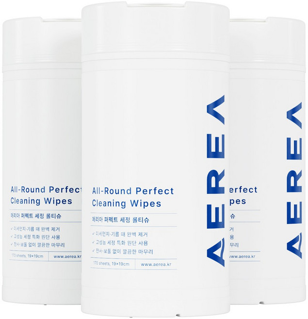 에리아 주방 청소 전용 티슈 세정 특화 원단 퍼펙트 세정 롤티슈, 3개