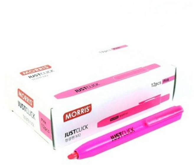 저스트클릭 형광펜 M2, 핑크, 12개