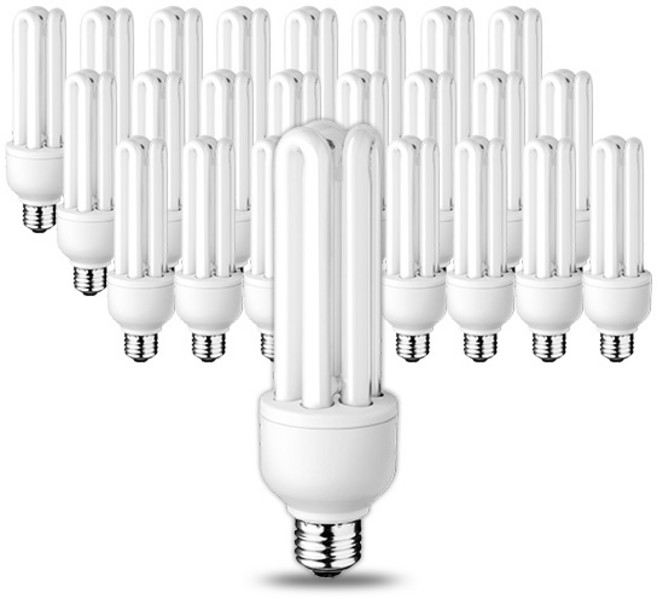 장수램프 26베이스 삼파장전구 EL20w 8개입, 주광색, 25개