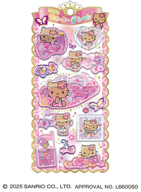 옐상 산리오 워터룸 스티커 5종, 1개, 태닝키티