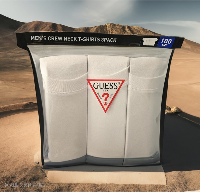 게스 크루넥 티셔츠 화이트 3매 1세트 코스트코 반팔티 반팔티셔츠 반팔
