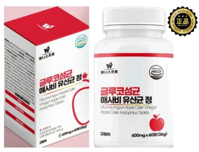 웰니스프로 초고함량 ACV 글루코섬균 애사비 유산균 60정 2개월분, 1개 - 쿠팡