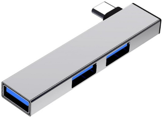 노트북과 호환되는 4포트 데이터 허브 2개의 USB2.0 1개의 USB3.0 노트북과 호환되는 휴대용 도킹 스테이션을 갖춘 USB C 허브, 03 Silver-Type C, 1개