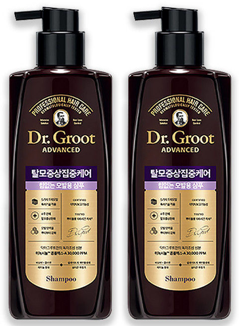 닥터그루트 탈모증상 집중케어 멀티퍼펙션 힘없는 모발용 샴푸, 400ml, 2개