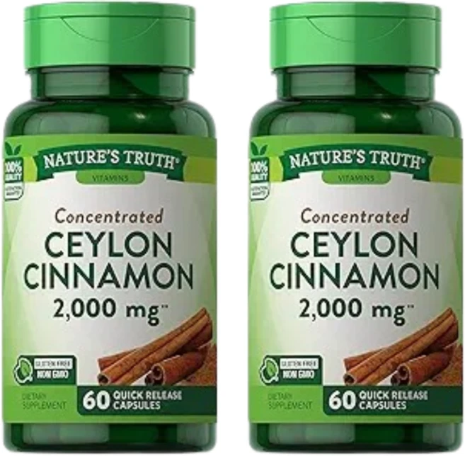 네이처스 트루스 농축된 실론 계피 2 000mg 빠른 방출 캡슐 60정 2 SET - 쿠팡