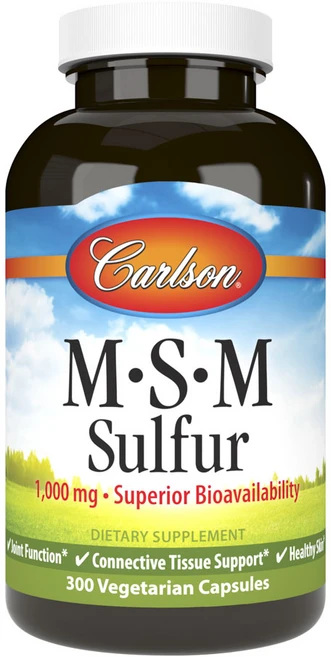 칼슨랩스 MSM 설퍼 1000mg 베지테리안 캡슐, 300정, 1개 - 쿠팡